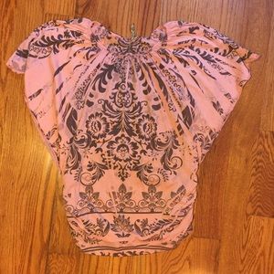 Pink and Black Boho Top